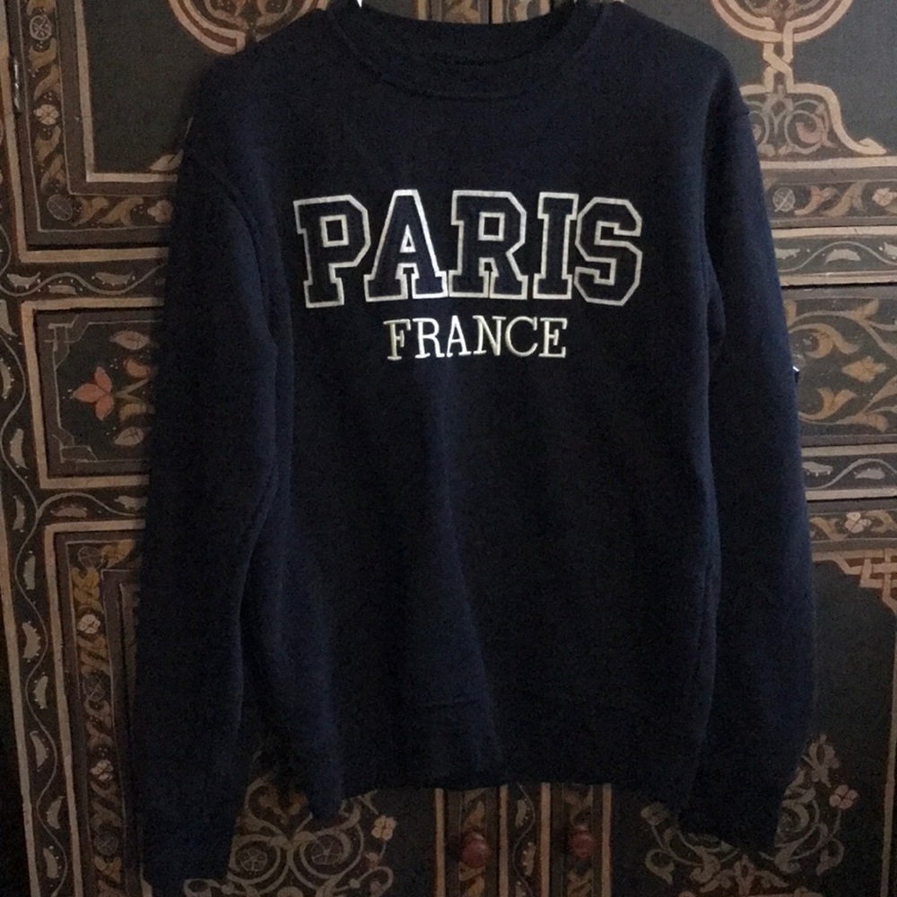 Paris, France Varsity 3D Lettering Fleece Crewneck